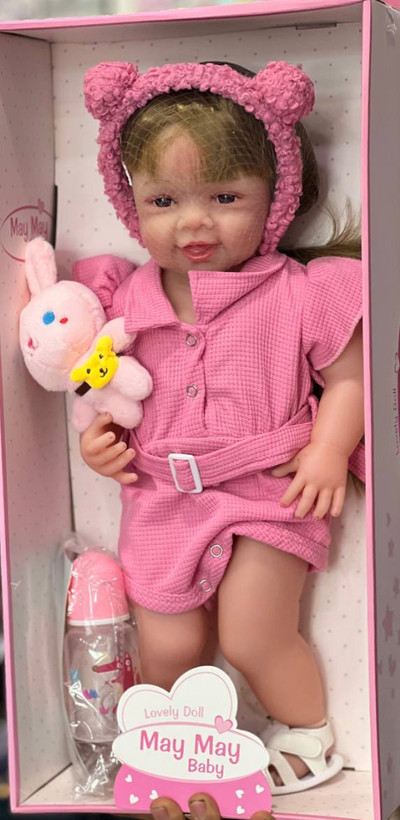 ✅عروسک سیلیکنی may may •سایز بزرگ •موزیکال •همراه با لوازم •55CM آیتم:13-218