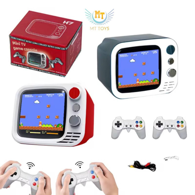 کنسول بازی تلوزیونی 2 دسته آیتم:H7 740 بازی 2 رنگ 2 دسته بی سیم مانند ps5 صفحه نمایش رنگی کابل شارژ کابل اتصال به تلوزیون صفحه نمایش 3/5 اینچ قابلیت تنظیم صدا دسته بندی بازی ها به 6 دسته مختلف