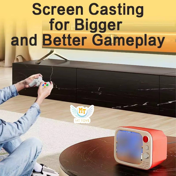 کنسول بازی تلوزیونی 2 دسته آیتم:H7 740 بازی 2 رنگ 2 دسته بی سیم مانند ps5 صفحه نمایش رنگی کابل شارژ کابل اتصال به تلوزیون صفحه نمایش 3/5 اینچ قابلیت تنظیم صدا دسته بندی بازی ها به 6 دسته مختلف