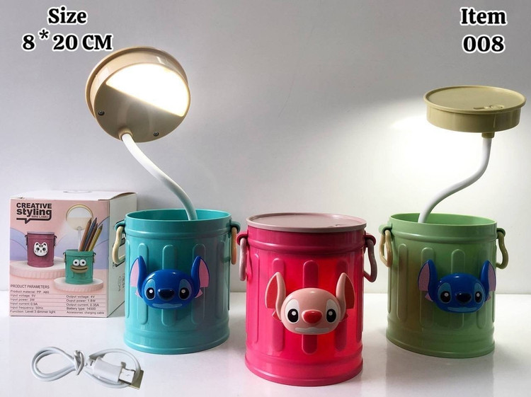 چراغ مطالعه شارژی جامدادی دار 2IN1 طرح استیج چراغ رومیزی کودک و جامدادی فانتزی | آیتم ۰۰۸